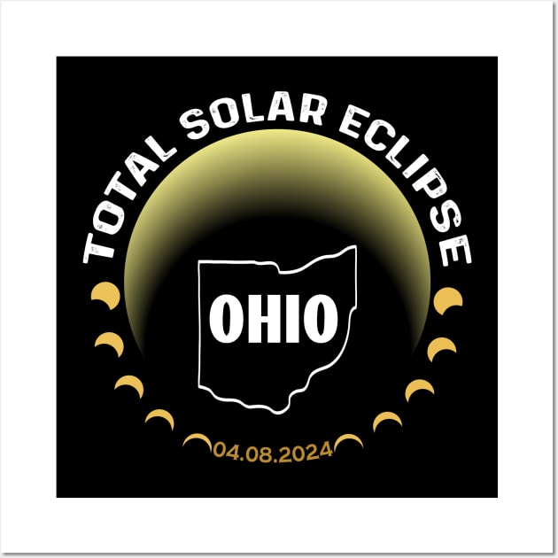 Ohio Solar Eclipse 2024 Party USA Totality 04 08 24 Total Wall Art by Peter smith